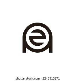 Nummer 2 Buchstabe A, kreisförmiges geometrisches Symbol, einfaches Logo, Vektorgrafik