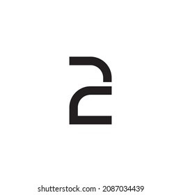 
number 2 letter C simple symbol logo vector
