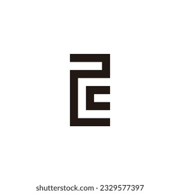 Number 2 letter c square geometric symbol simple logo vector
