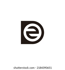 Número 2 de la letra D, símbolo geométrico circular simple vector de logotipo