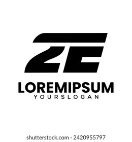 number 2 and letter e abstract logo design 