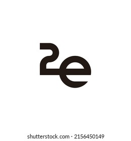 Number 2 Letter E Connect Geometric Stock Vector (Royalty Free ...