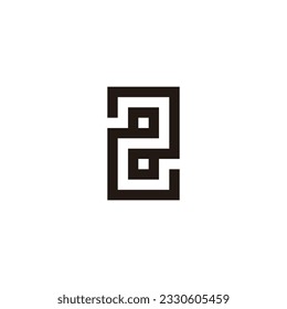 Number 2 letter a e, square geometric symbol simple logo vector