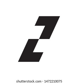 Number 2 or Letter LJ logo design vector