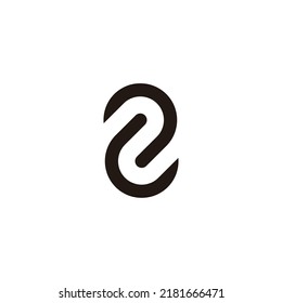 Número 2 letra n, contorno símbolo geométrico simple vector