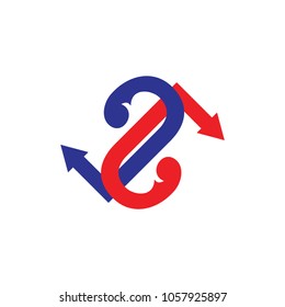number 2 linked lines arrows logo