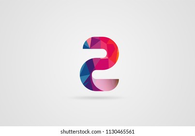 number 2 logo design with rainbow colors suitable for a company or business