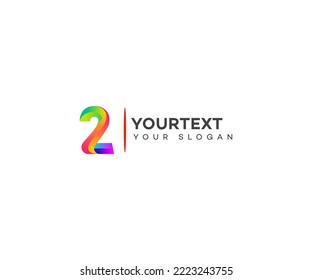 Number 2 logo icon design template elements