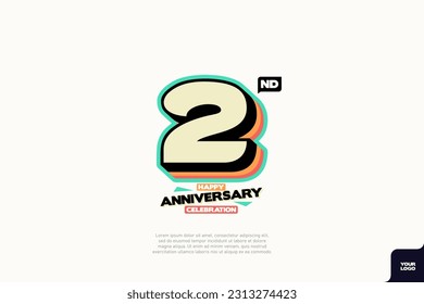 Number 2 logo icon design, 2nd birthday logo number, anniversary 2