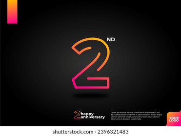 Number 2 logo icon design, 2nd birthday logo number, anniversary 2