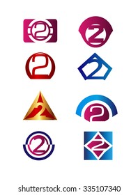Number 2 logo icon design template elements
