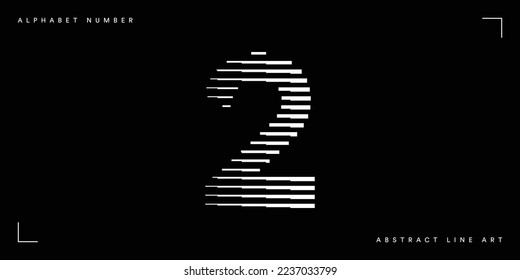 Number 2 Logo Icon Geometric Horizontal Stripe Lines