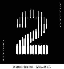 Number 2 Logo Icon Geometric Vertical Stripe Lines