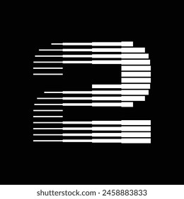 Ilustración del icono del logotipo de 2 líneas numéricas