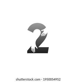 Icono del logotipo número 2 con símbolo de diseño manual vector