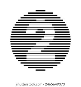 Icono de símbolo de semitono de raya de ilusión óptica Abstractas de línea redonda de dos números