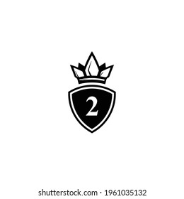 number 2 logo with king crown symbol for company logo icon design.