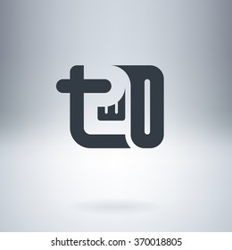 Number 2 logo on abstract background. Vector sign number two. Logotype or design element with number 2.