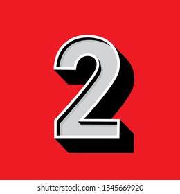 Number 2 logo on red background.
