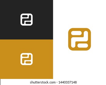 Number 2 logo in square rounded shape. Stylized number two logo, element of the icon template. Simple vector element illustration in a modern style. Emblem for your design.