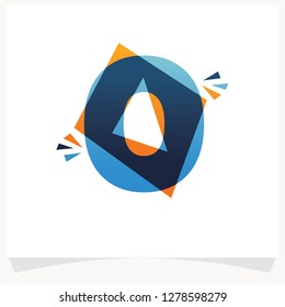 Number 2 logo with square splashes. Color overlay style.