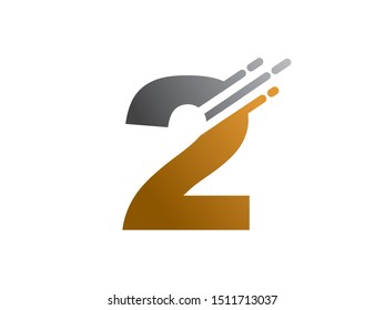 Number 2 logo or symbol template design