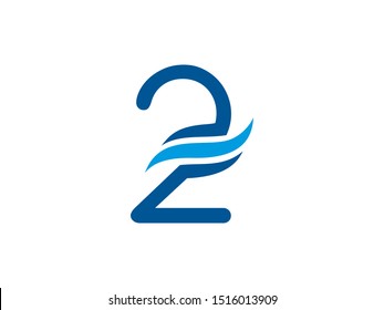 Number 2 logo or symbol template design