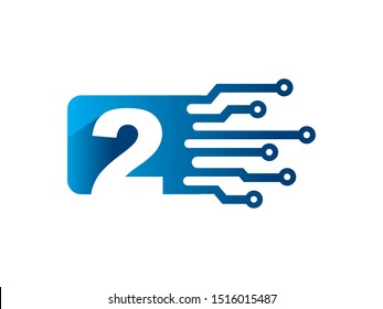Number 2 logo or symbol template design