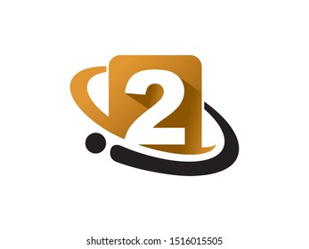 Number 2 logo or symbol template design