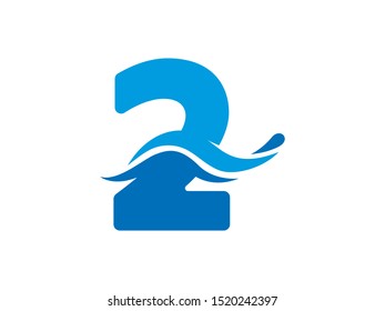 Number 2 logo or symbol template design