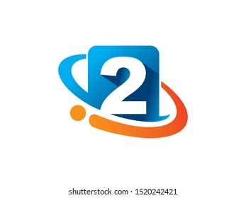 Number 2 logo or symbol template design