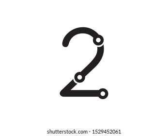 Number 2 logo or symbol template design