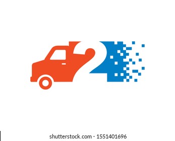 Number 2 logo or symbol template design