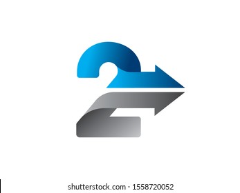 Number 2 logo or symbol template design