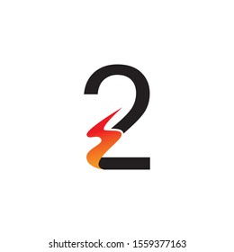 Number 2  logo or symbol template design