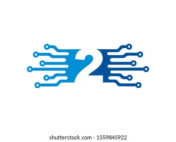 Number 2 logo or symbol template design