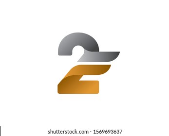 Number 2 logo or symbol template design