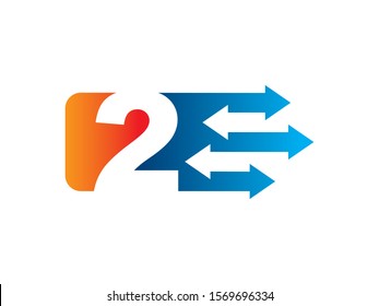 Number 2 logo or symbol template design