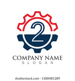 Number 2 logo or symbol template design creative