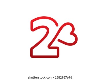 Number 2 logo or symbol template design