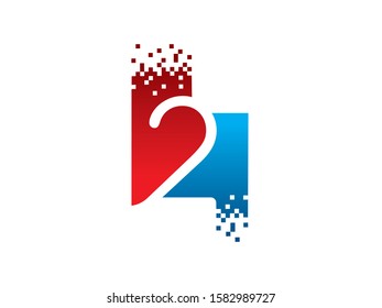 Number 2 logo or symbol template design