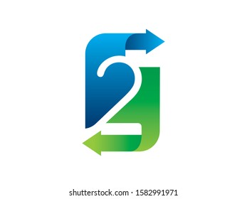 Number 2 logo or symbol template design