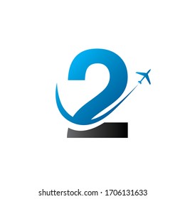 Nummer 2 Logo oder Symbolvorlage
