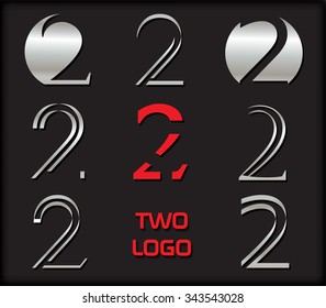 Number 2 logo. Number two logotype design. Vector illustration.