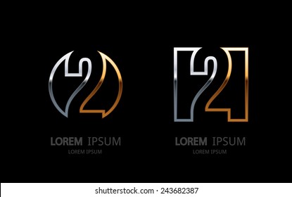 Number 2 logo. Vector logotype design.