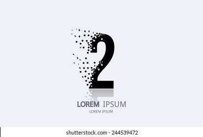 Number 2 logo. Vector logotype design.