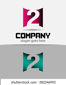 Number 2 logo. Vector logotype design. 