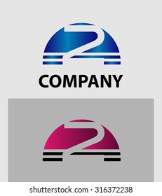 Number 2 logo. Vector logotype design

