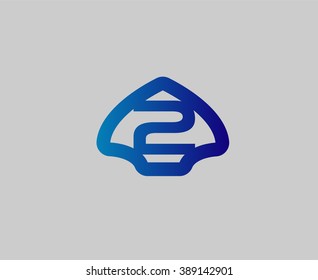 Number 2 logo. Vector logotype design
