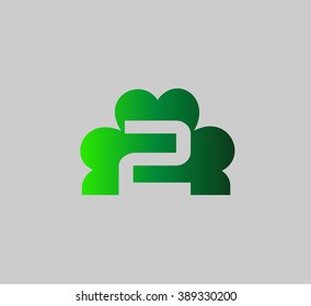 Number 2 logo. Vector logotype design.
